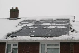 snow melting off of solar panels