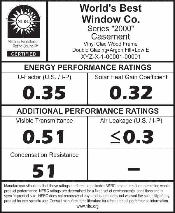 Check your Energy Performance Ratings for Windows by looking at this tag.