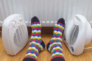 warming feet with space heaters